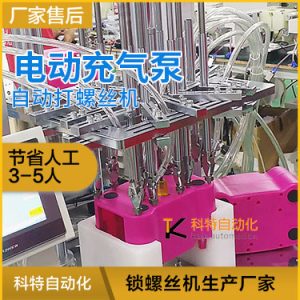 雙嘴單觸開關(guān)電動充氣泵多軸螺絲擰緊機 自動化打螺絲視頻案例